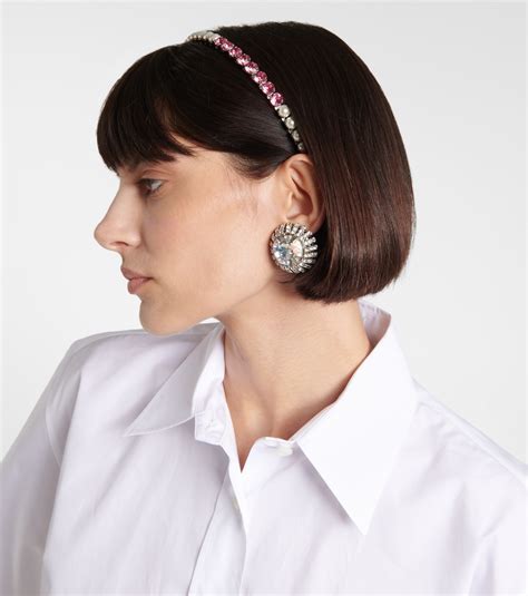 miu miu crystal headband|miu michael headband.